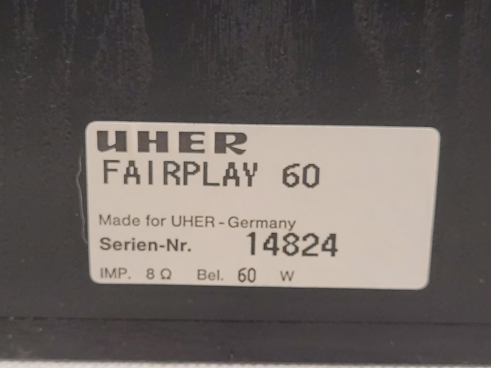 Uher Fairplay 60 kolumny monitory 8ohm 60W Germany