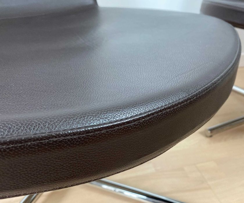 Fotel skórzany brązowy obrotowy | wygodne, nowoczesne