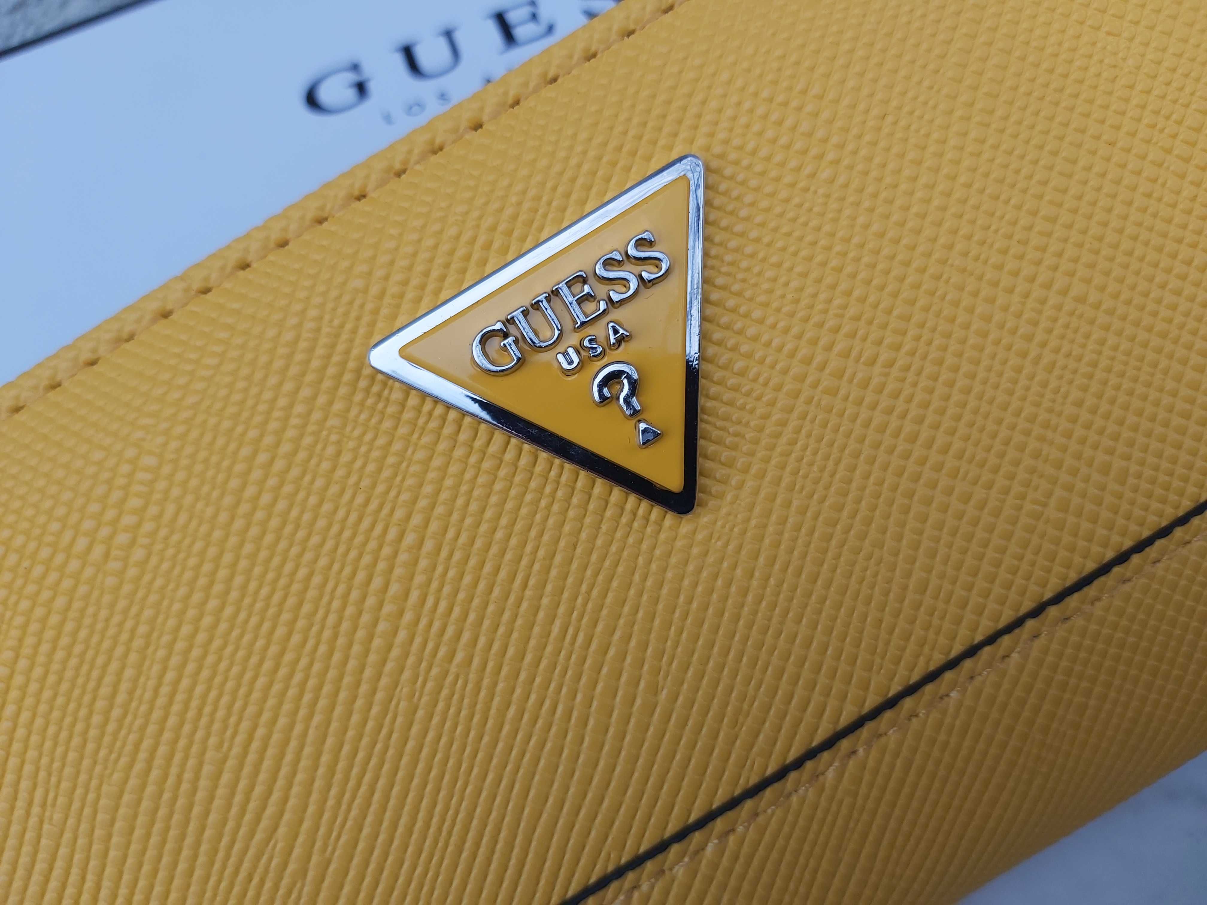 ‼️ NOWY żółty portfel Guess portmonetka duży sunshine a325
