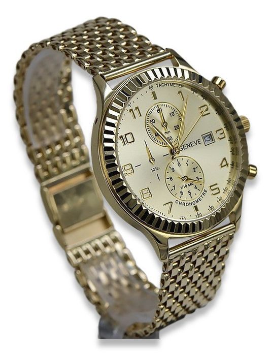 Złoty zegarek 14k 585 z bransoletą męski Geneve mw007y&mwb013y Katowic
