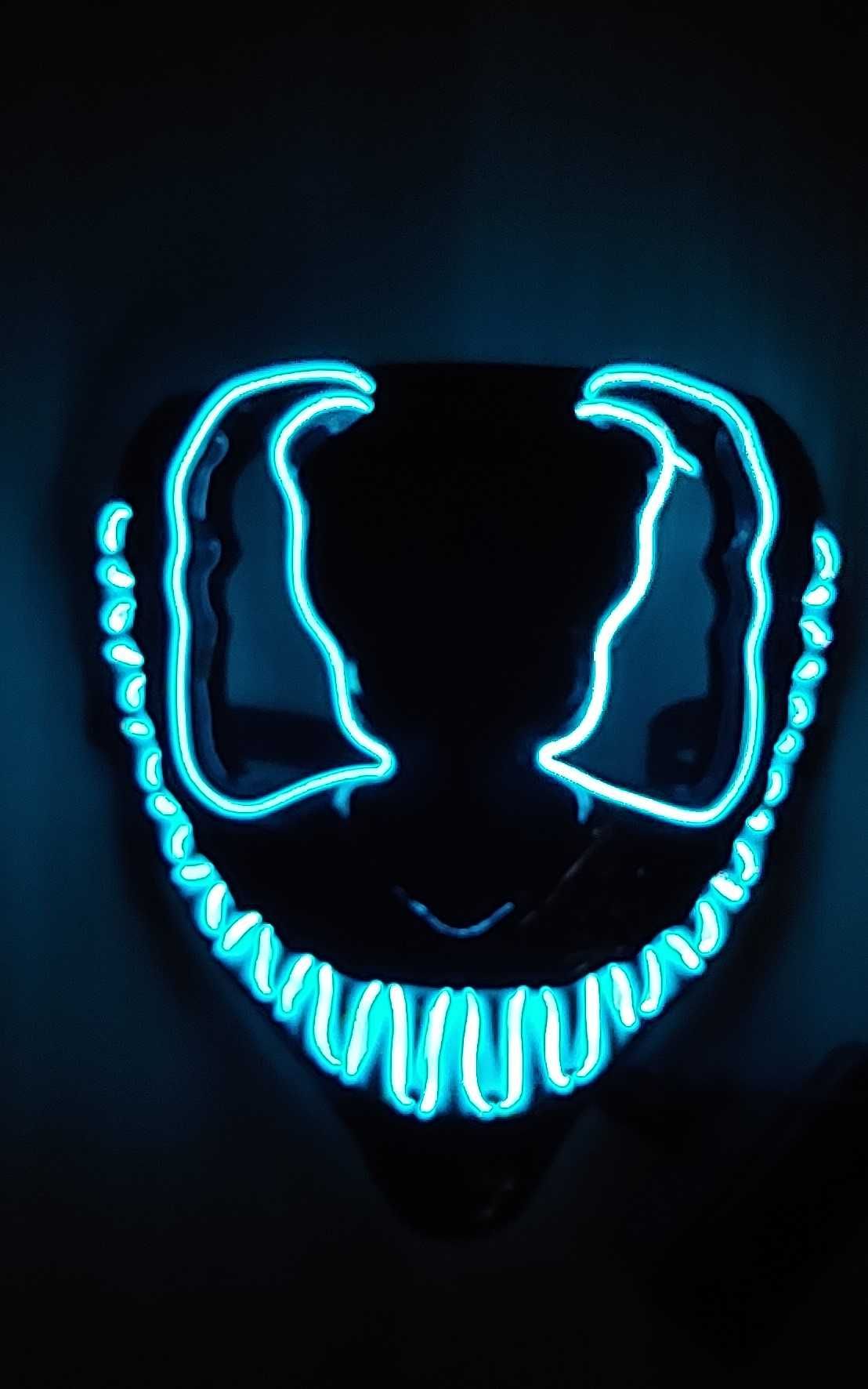 Maska LED Venom dla DJ-a Techno Halloween Cosplay Karnawał Neonowa