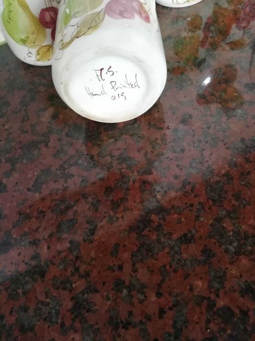 Conjunto Decoração Cozinha/Potes-artesanato-Pintado à mão-assinado