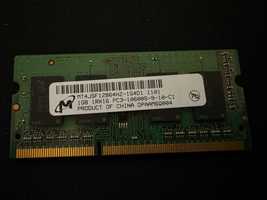 Pamięć SoDimm do Laptopa 1GB DDR3 Micron 10600S