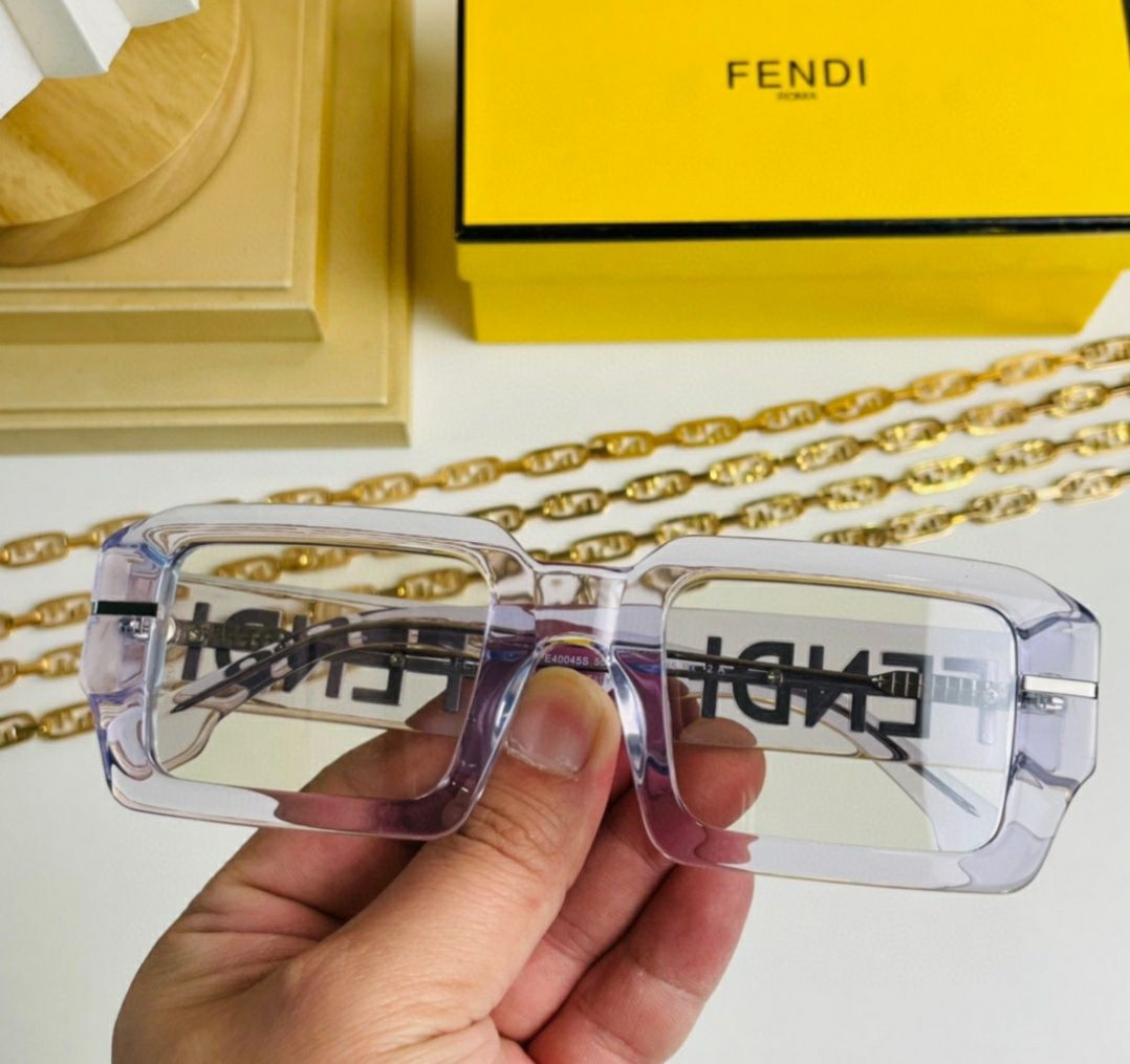 Fendi okulary miejskie transparentne przezroczyste przeciwsłoneczne