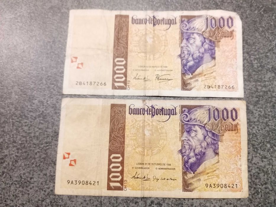 Notas Antigas Coleção  1000 Escudo Portugal
