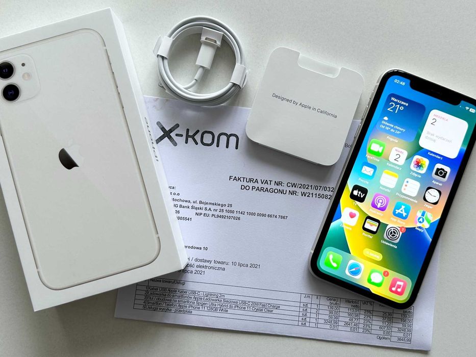 Apple iPhone 11 128 GB biały white / STAN IDEALNY / X-Kom