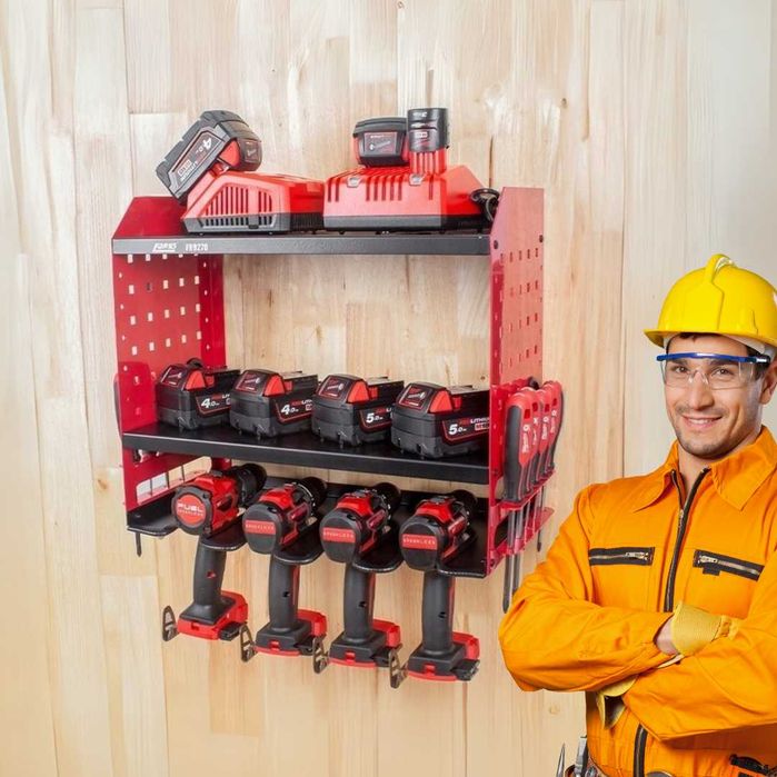 SZAFKA WARSZATOWA wisząca na elektronarzędzia organizer uchwyty garaż