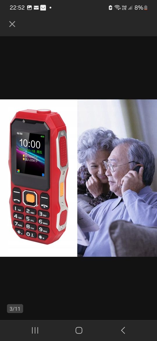 Telefon senior C5 5800  Dual Sim radio.mocny sygnał