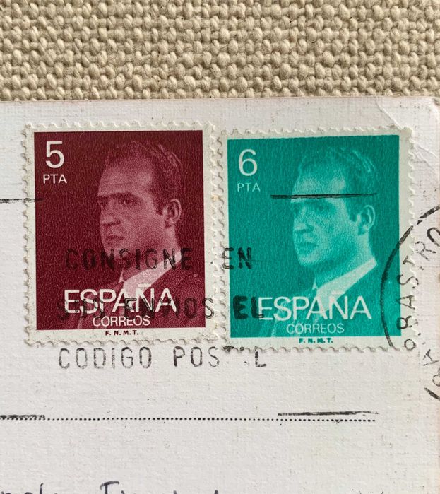 Postal Escena del Retablo principal del Santuario com selo antigo