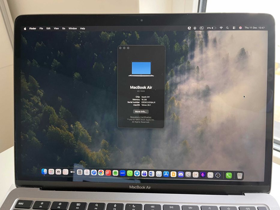 Macbook Air M1 16GB 256GB