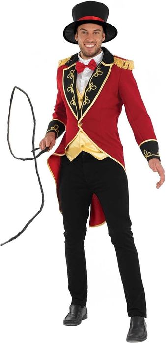 Męski Kostium Dyrektora Cyrku, czerwony Rozmiar M