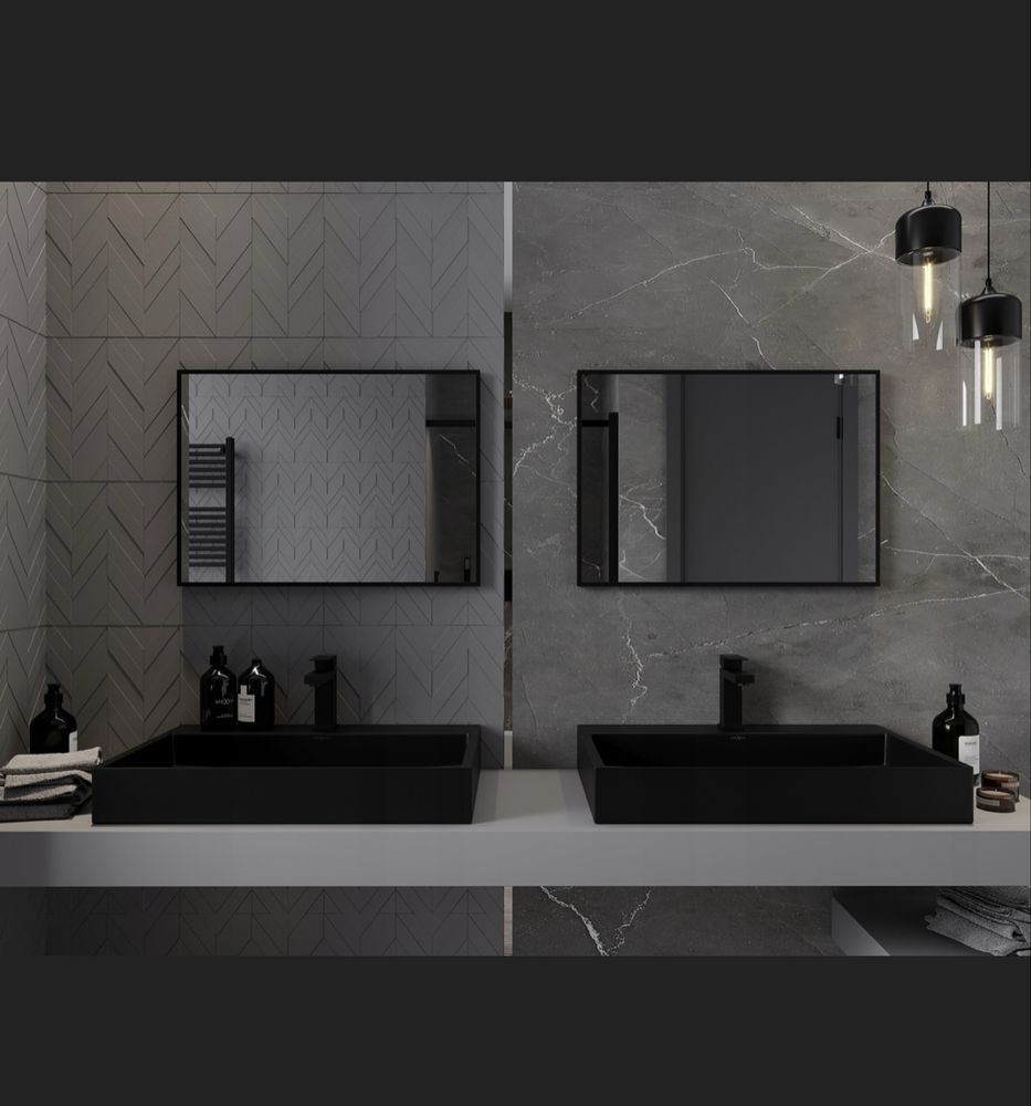 Lustro lazienkowe 50x70 rama czarna Mexen
