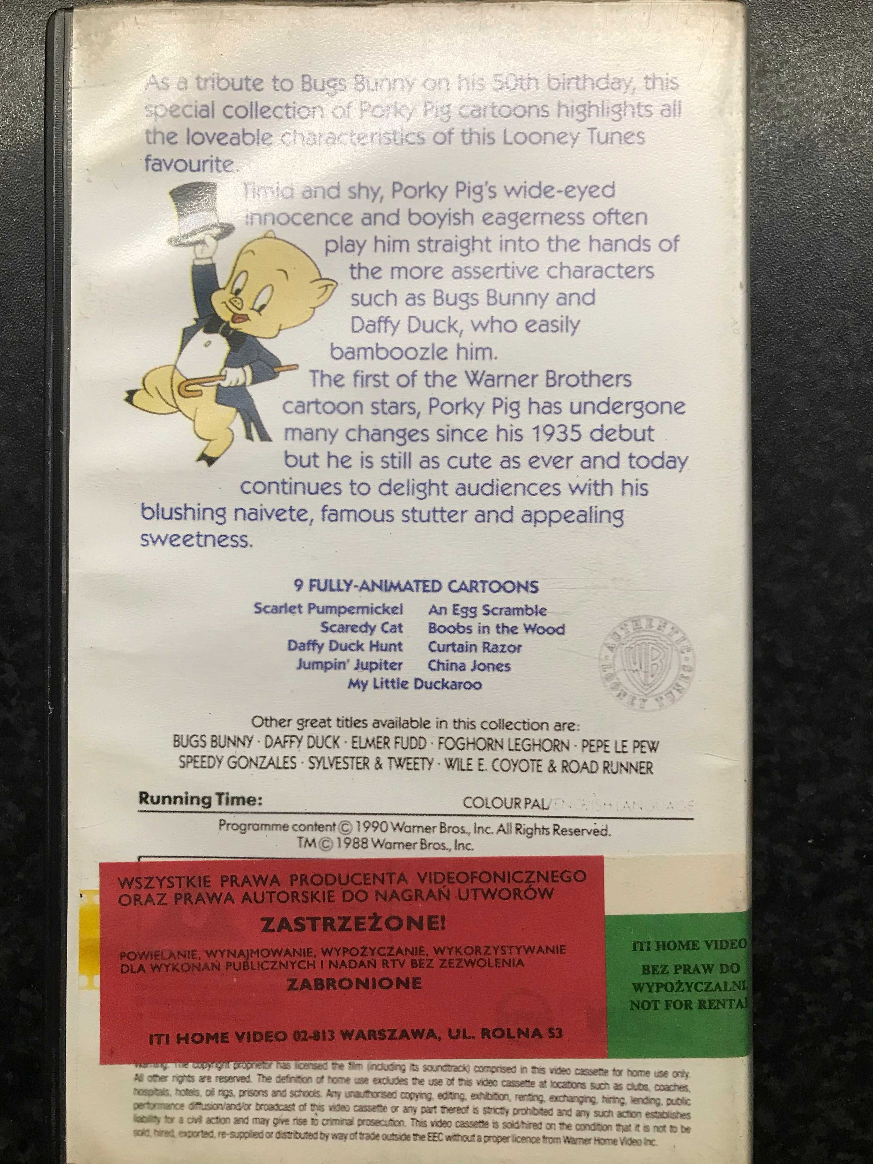 Bajka „Porky Pig (Świnka Porki)” na kasecie VHS