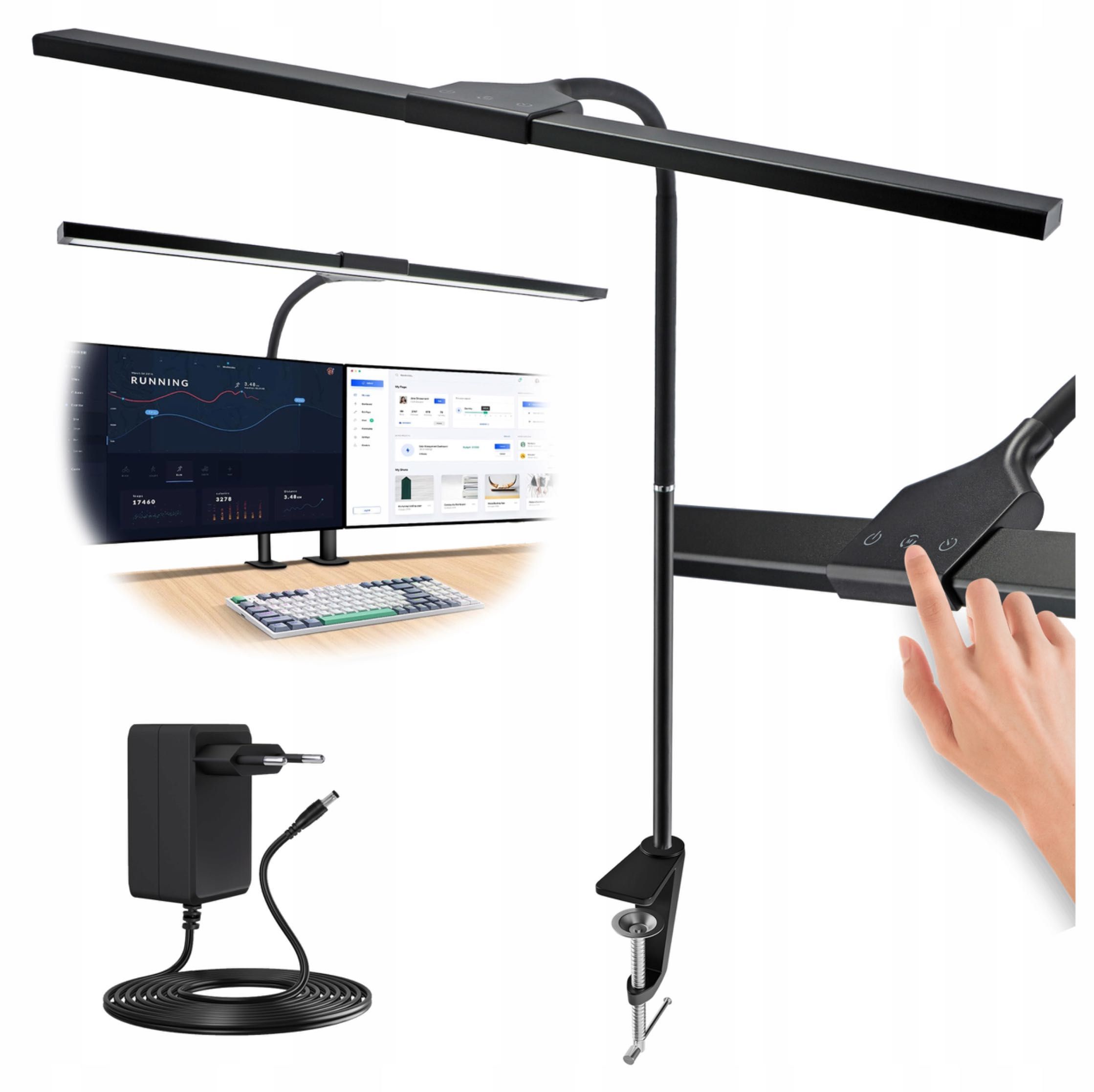 Lampa LED na monitor / biurko – światło robocze bez odblasków