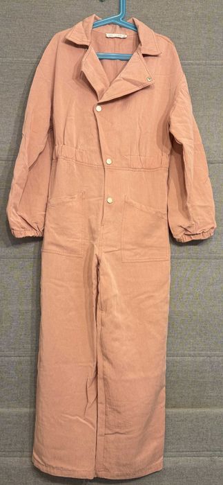 Dziewczęcy długi kombinezon pudrowy róż ZARA rozmiar 152