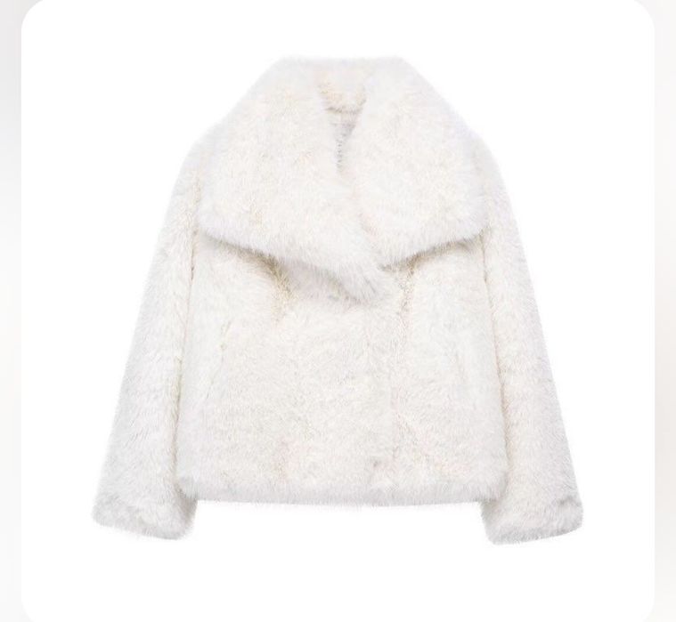 Молочна шубка в стилі zara