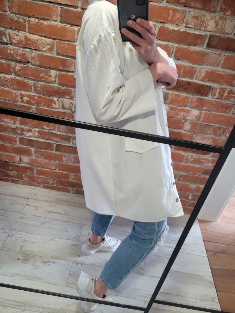 Biała lniana marynarka oversize boyfriend ASOS