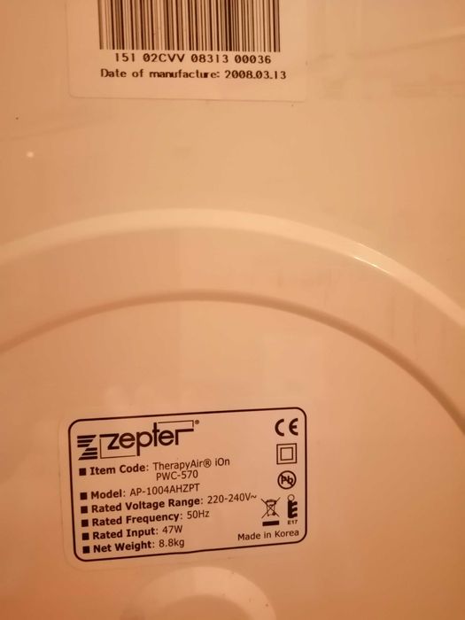 Очиститель воздуха Zepter Therapy Air® Ion Z Panelem PWC570G5