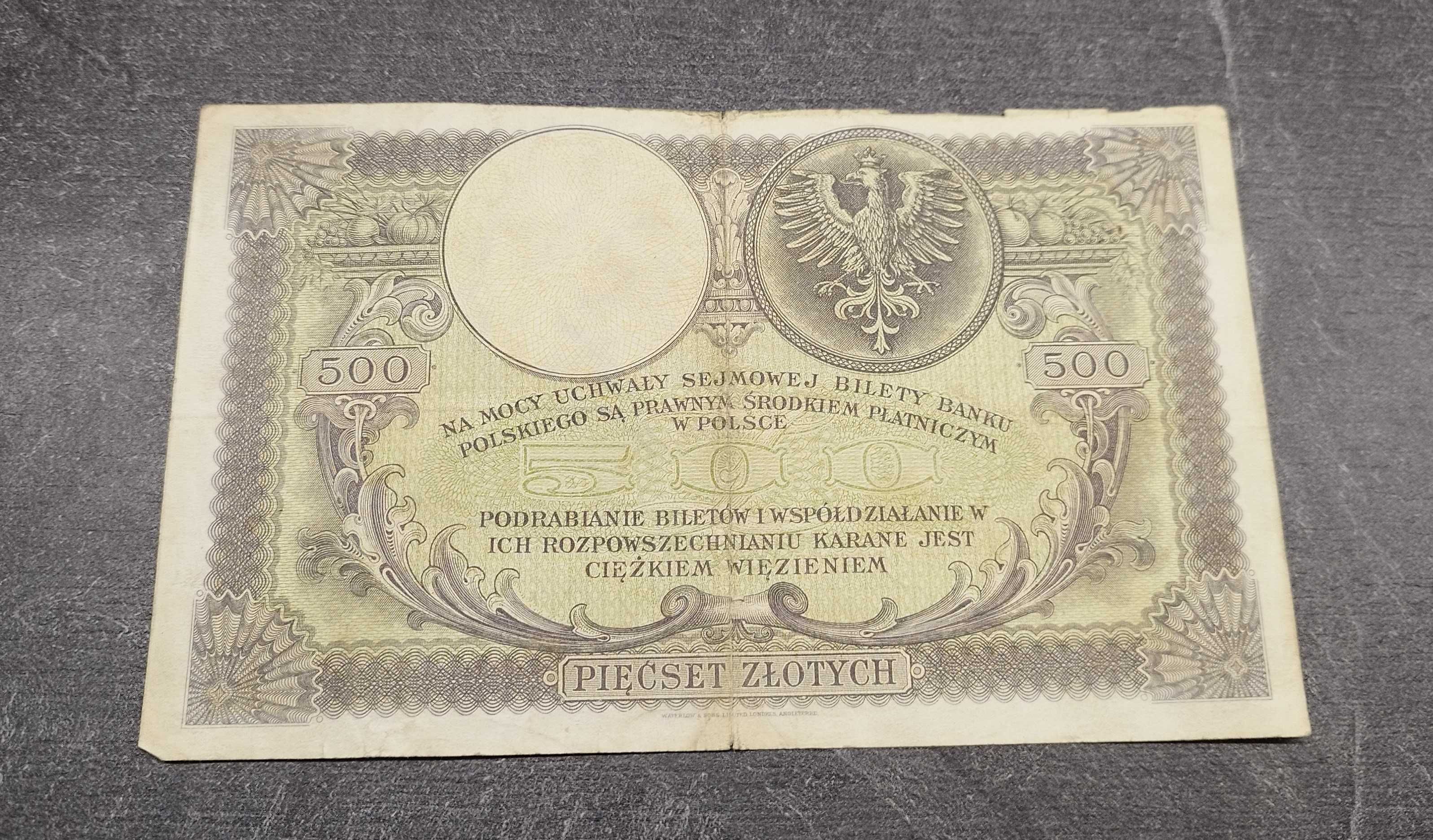 Stary banknot Polska 500zł 28 luty 1919 Kościuszko