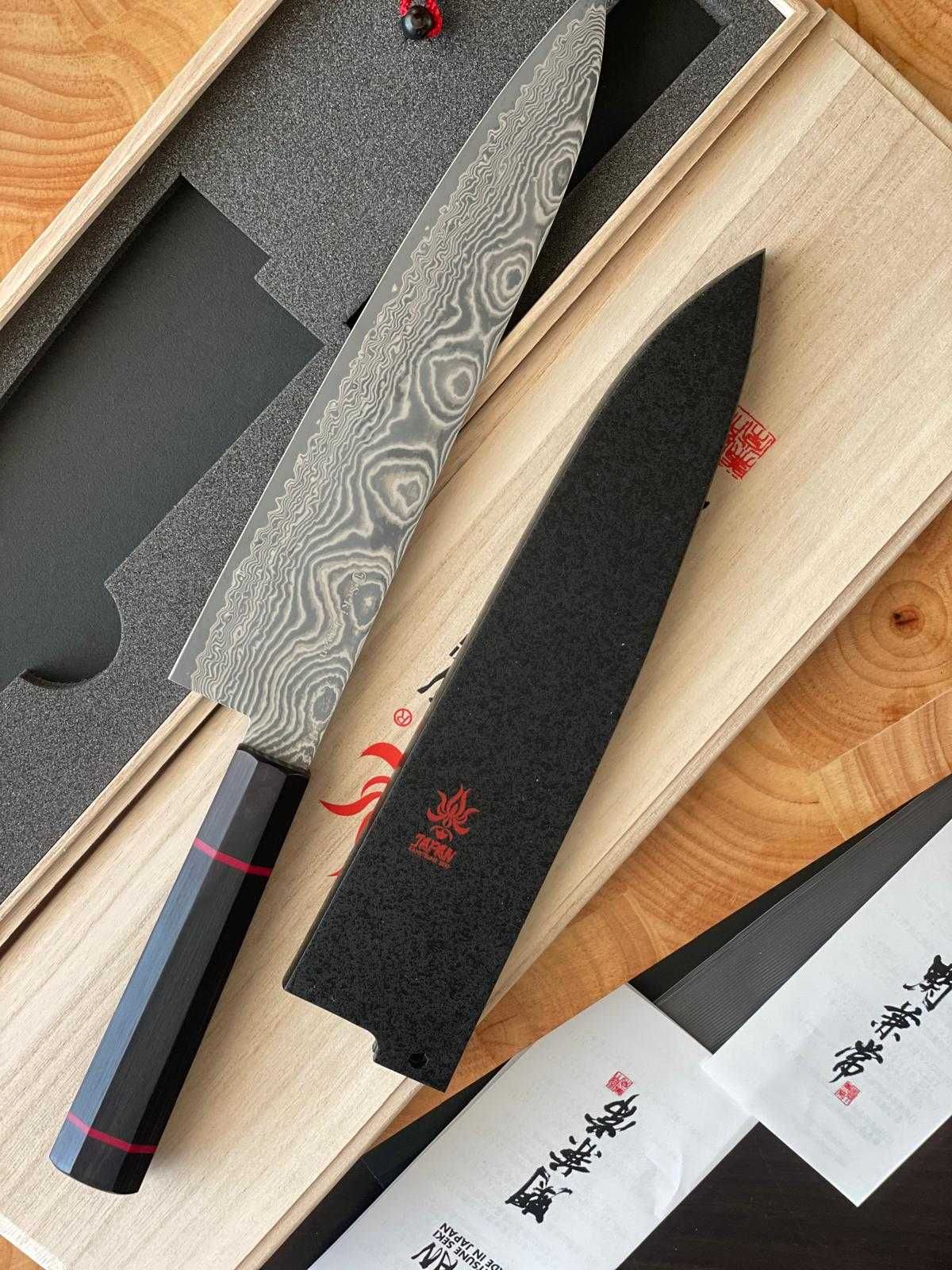 Nóż kuchenny KANETSUNE SEKI Namishibuki SG-2  Szefa kuchni+Saya KC-812