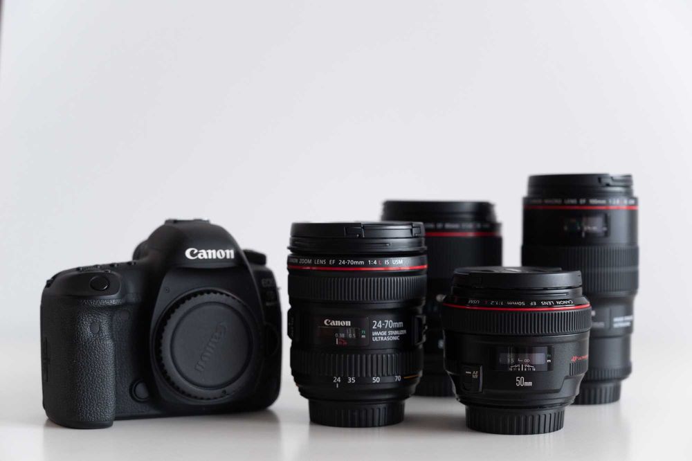 Canon EOS 5D Mark IV + 24-70mm + 50mm + 85mm + 100mm- Excelente Estado