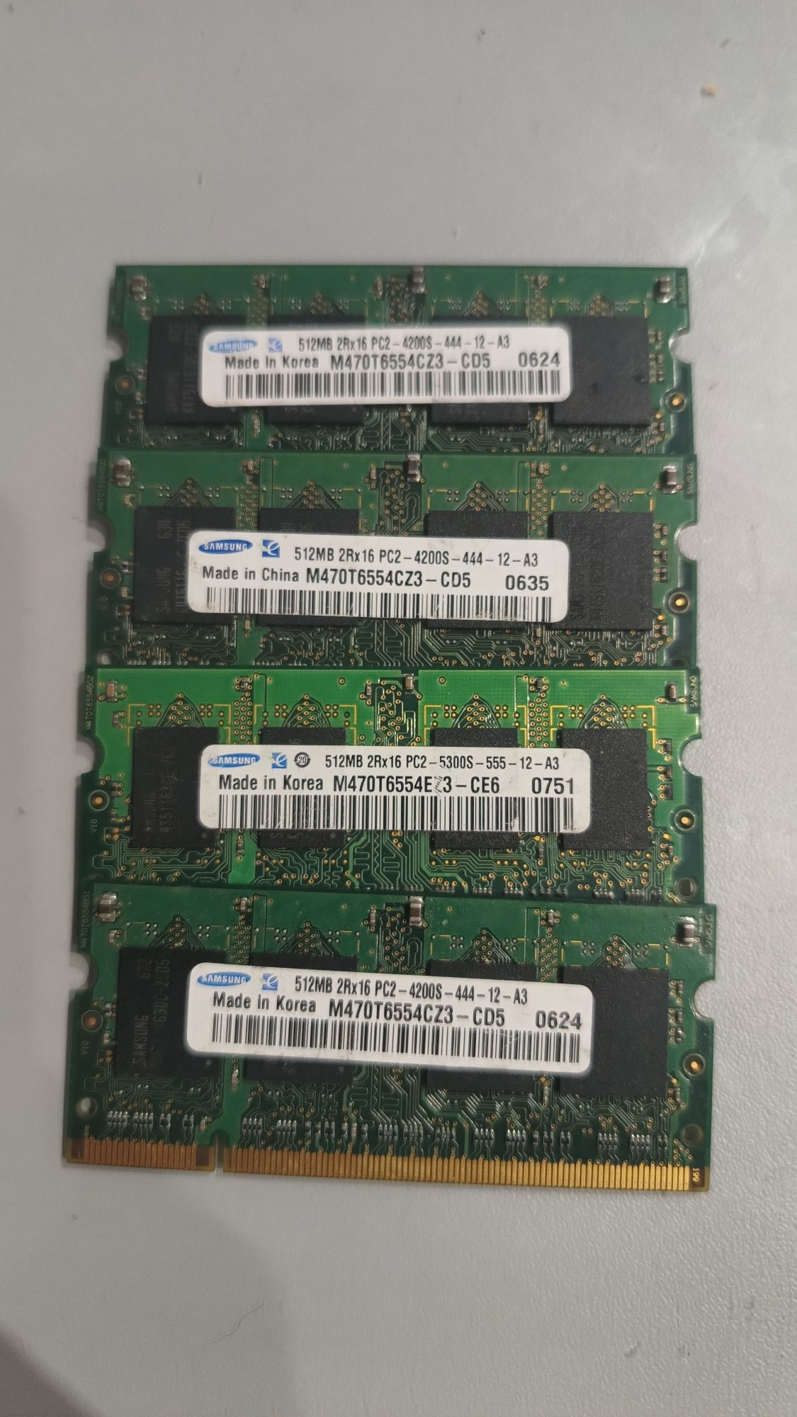 Оперативна пам'ять для ноутбука. DDR2 512Mb 2Rx16 PC2-4200S-444-12-A3