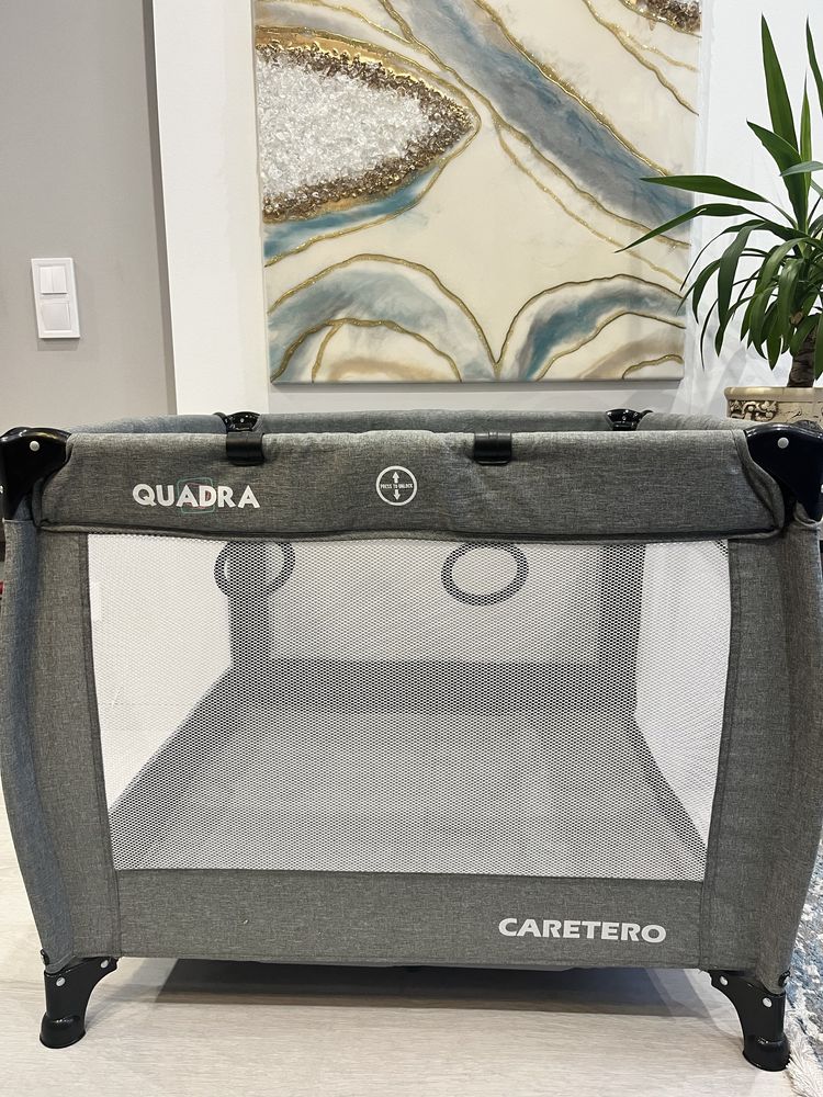 Манеж дитячий Caretero Quadra Grey Кульки для сухого бас у подарунок