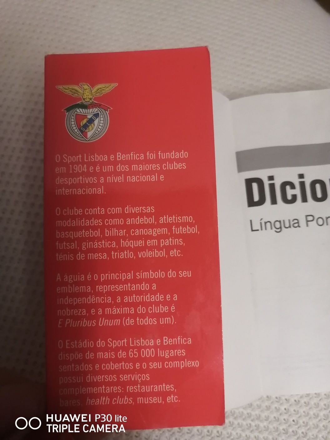 Dicionário da lingua portuguesa "sport Lisboa e Benfica"