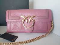 Torebka portfel Pinko Wallet malinowy róż Oryginalny skóra
