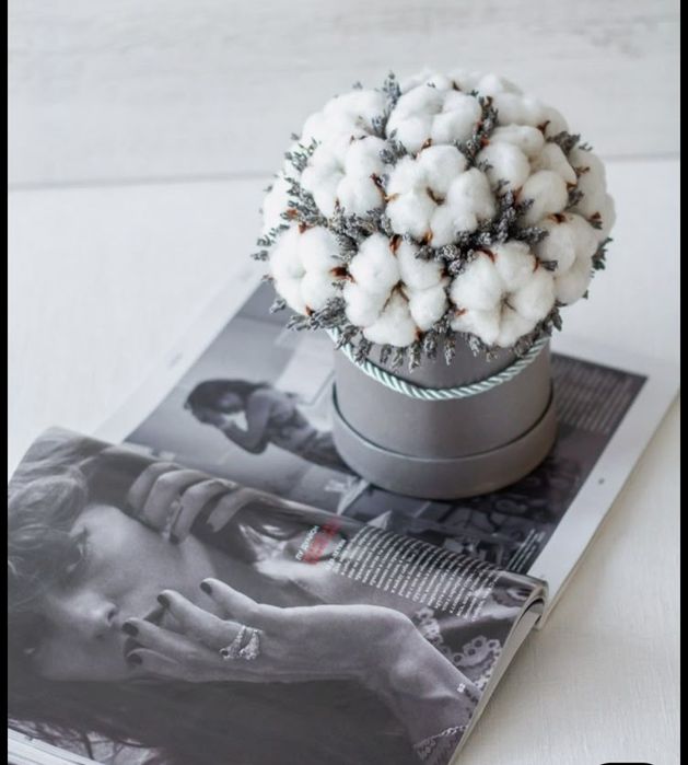 Flower box bawełna z lawendą 20 cm