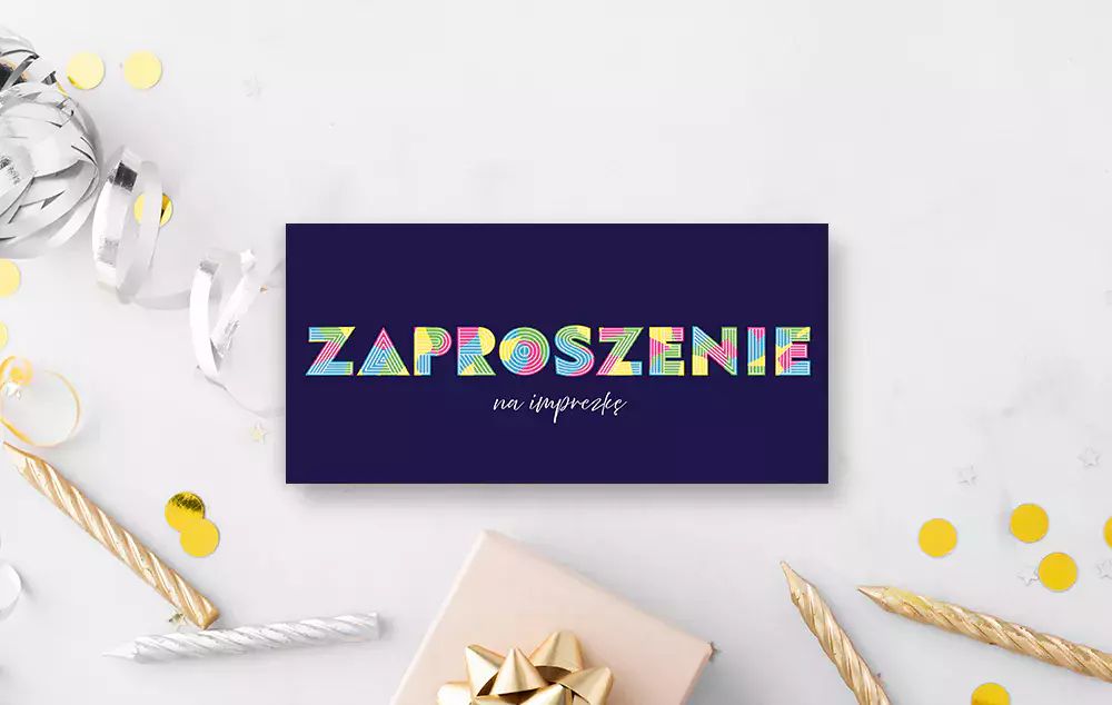 Zaproszenie Napis Neon (5 sztuk). Henry