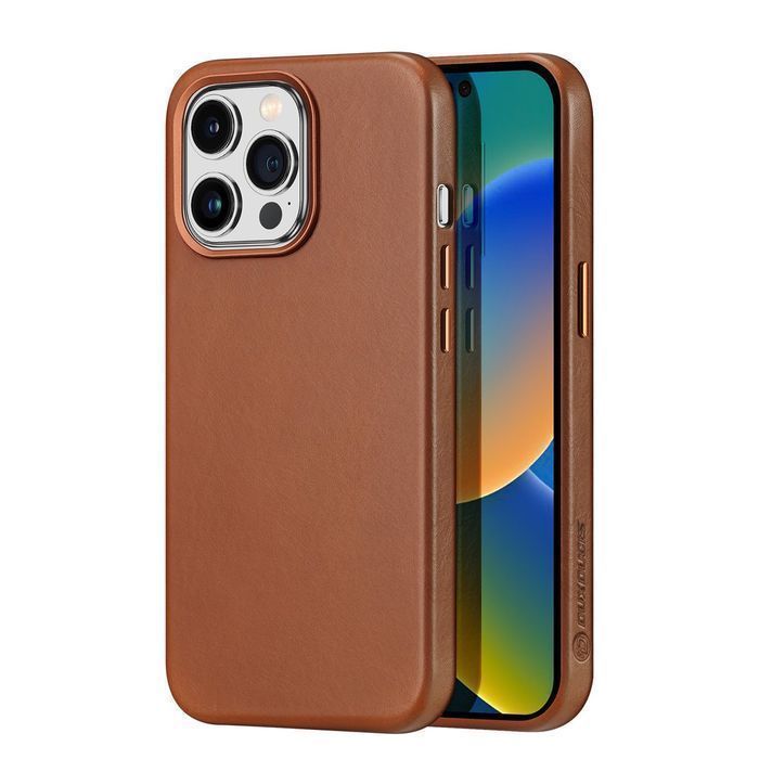 Etui iPhone 14 Pro Dux Ducis Naples Magnetyczne Skórzane Brown