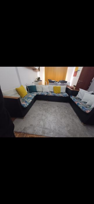 Sofa de jardim e sala, forma em L