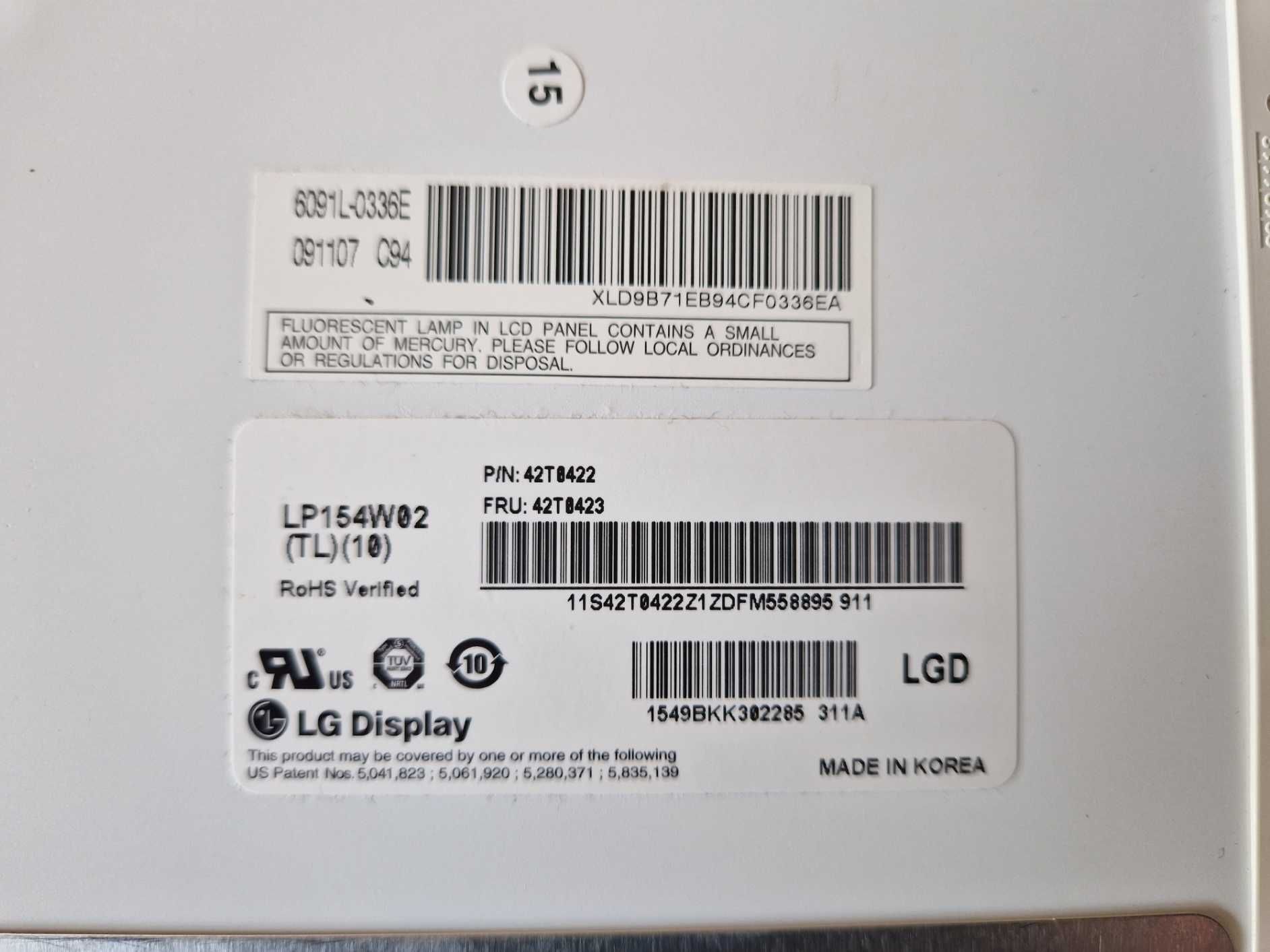Matryca LG LP154W02 Lenovo ThinkPad W500 (1680x1050) WSXGA+ 15.4"