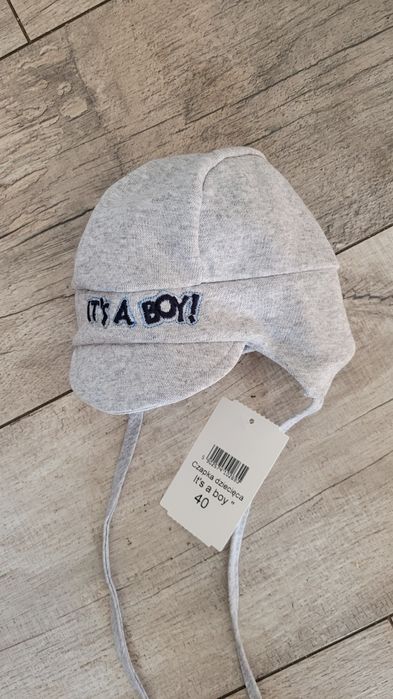It's a boy czapeczka niemowlęca nowa z daszkiem r. 40