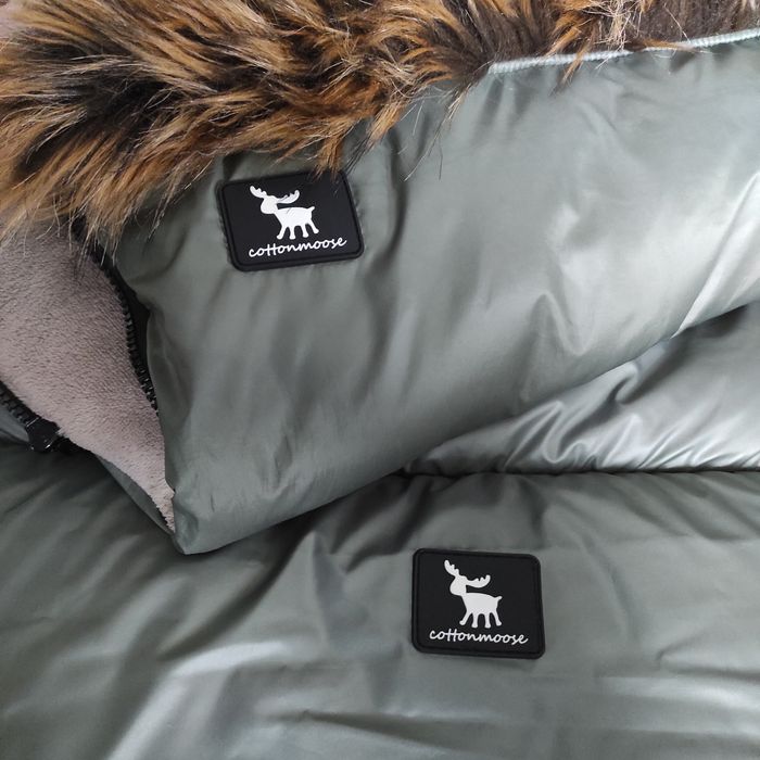 Zestaw CottonMoose, Śpiworek do wózka i Mufka, Moose, Khaki