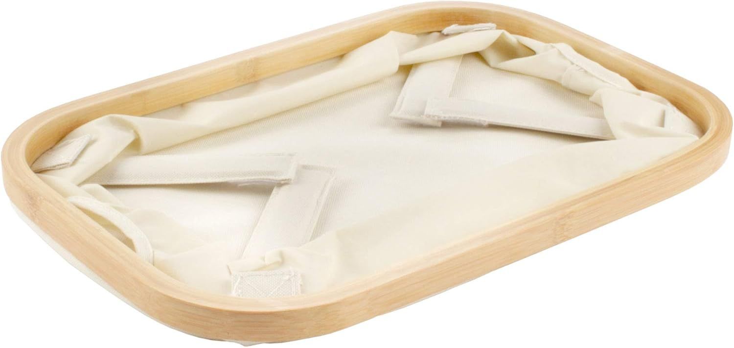 Składany kosz bambus+tkanina Oxford - duży 54x33x29cm