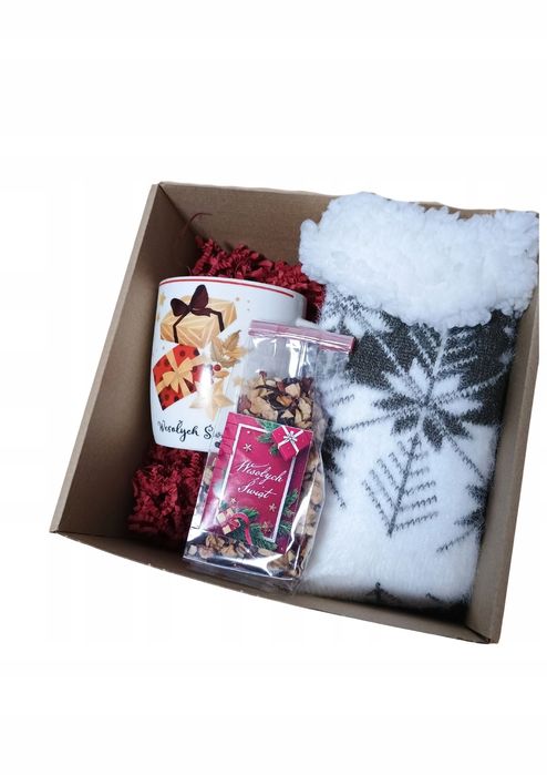Zestaw prezentowy Świąteczny Premium - kubek, skarpety, herbata