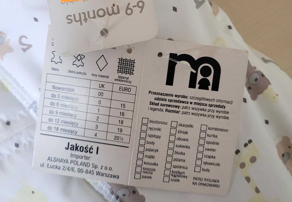 nowy mothercare kombinezon zimowy r. 6-9 miesiecy,  68-74 cm