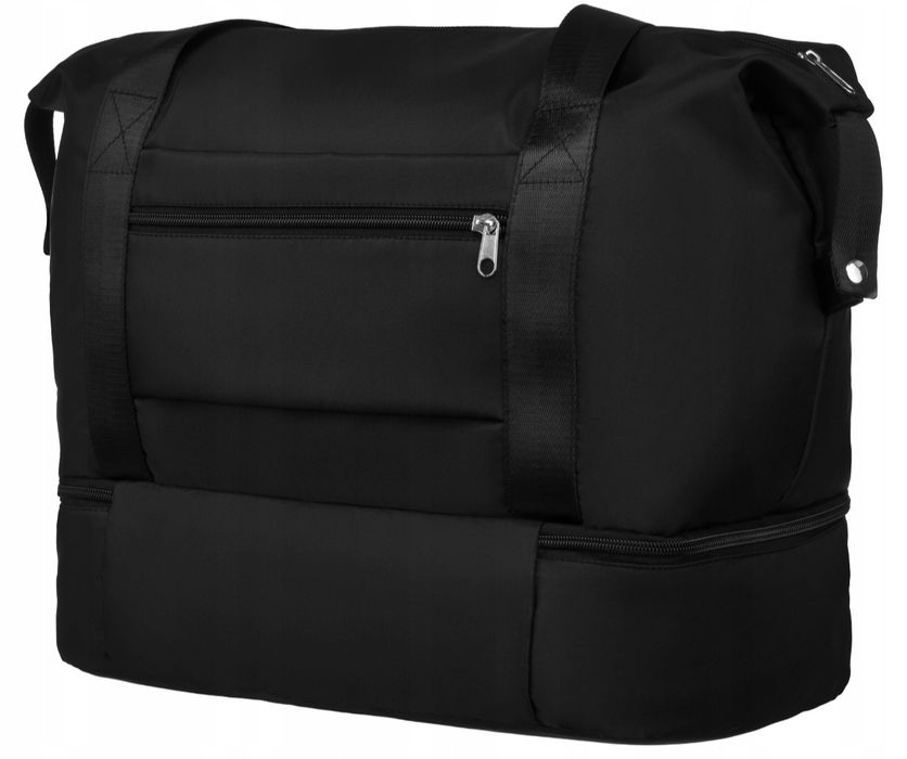 Torba podróżna składana lekka wytrzymała uchwytem na walizke czarna
