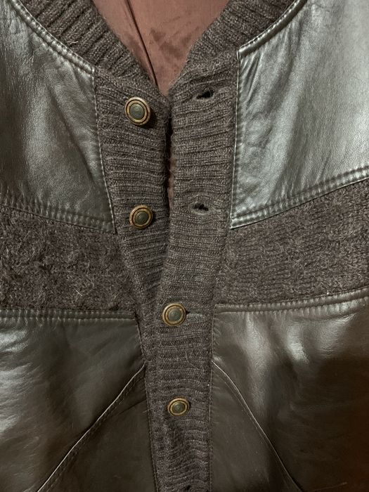 Casaco de malha com couro