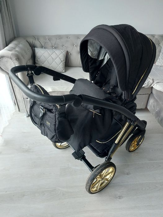 Wozek 3w1 4w1 tako baby exclusive prams czarny czarno zloty wysyłka