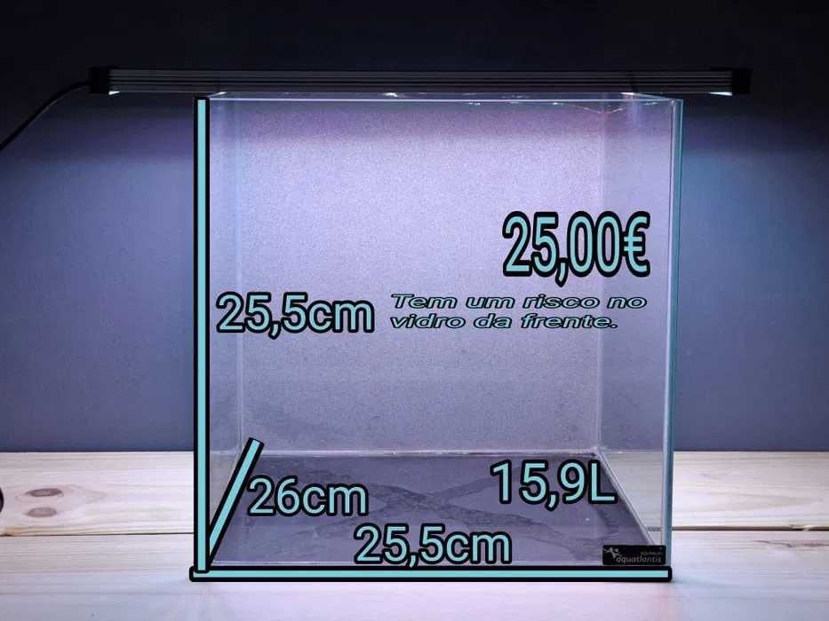 Aquário vidro extra claro e vidro comum