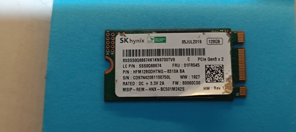 szybki dysk Ssd sk hynix Pcie Gen3 x2  128 GB