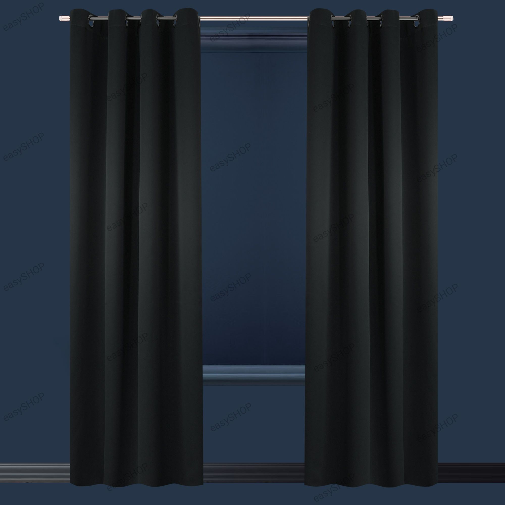 2 zasłony zaciemniające 250x145 czarne