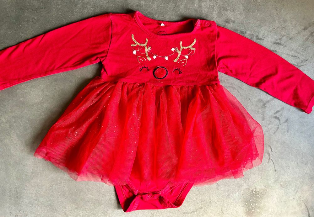 Sukienka świąteczna body Cool Club r. 86