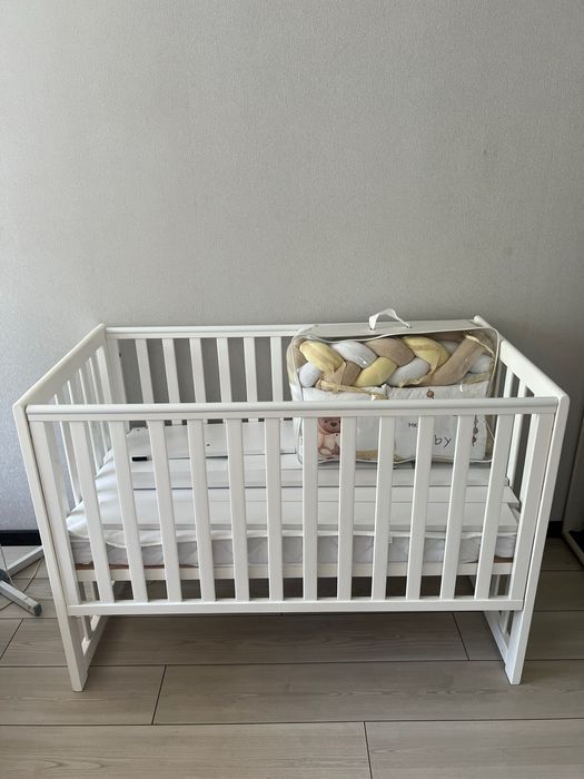 Ліжечко Veres ЛД13+маятник+матрас+постільний комплект білизни