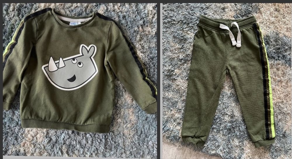 Dres dziecięcy 92 cm So Cute bluza spodnie khaki zestaw komplet