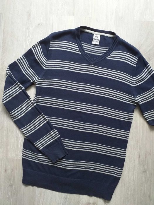 sweter sweterek męski w serek HOUSE slim pasy r. M