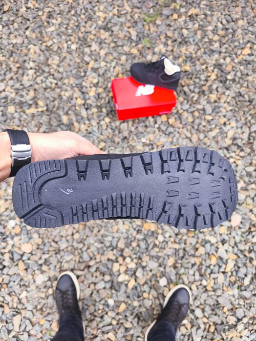 Кросівки зимові чоловічі New Balance 574 високі з хутром чорні